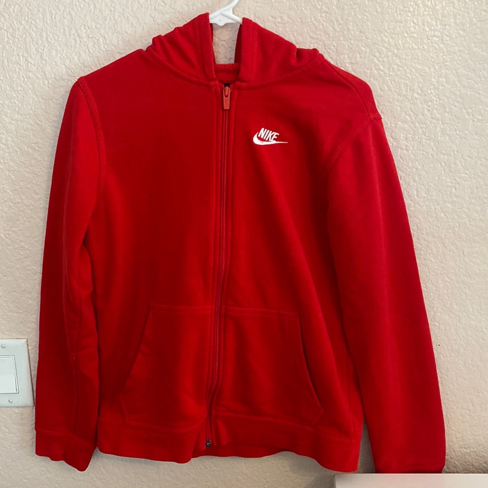 Red Nike zip up jacket